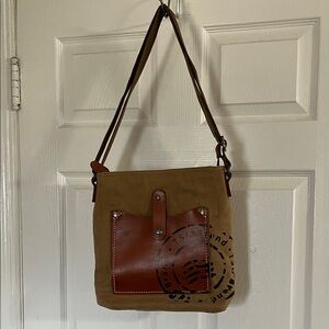 Brown Canvas  TSD brand earth and style and Leather Men's Bag